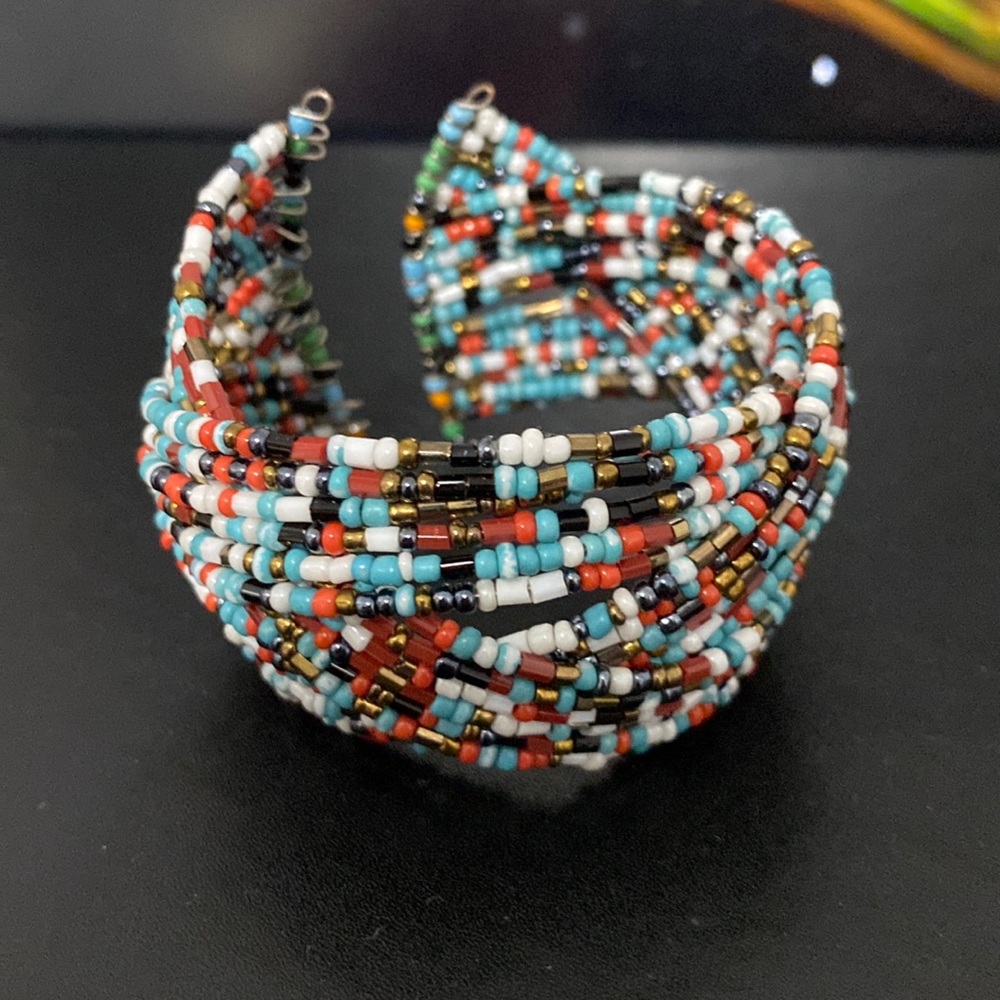 Braided Seed Bead Cuff Bracelet